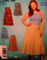 4245 PEASANT TIERED SKIRT 2 LENGTHS PATTERN 18W-28W
